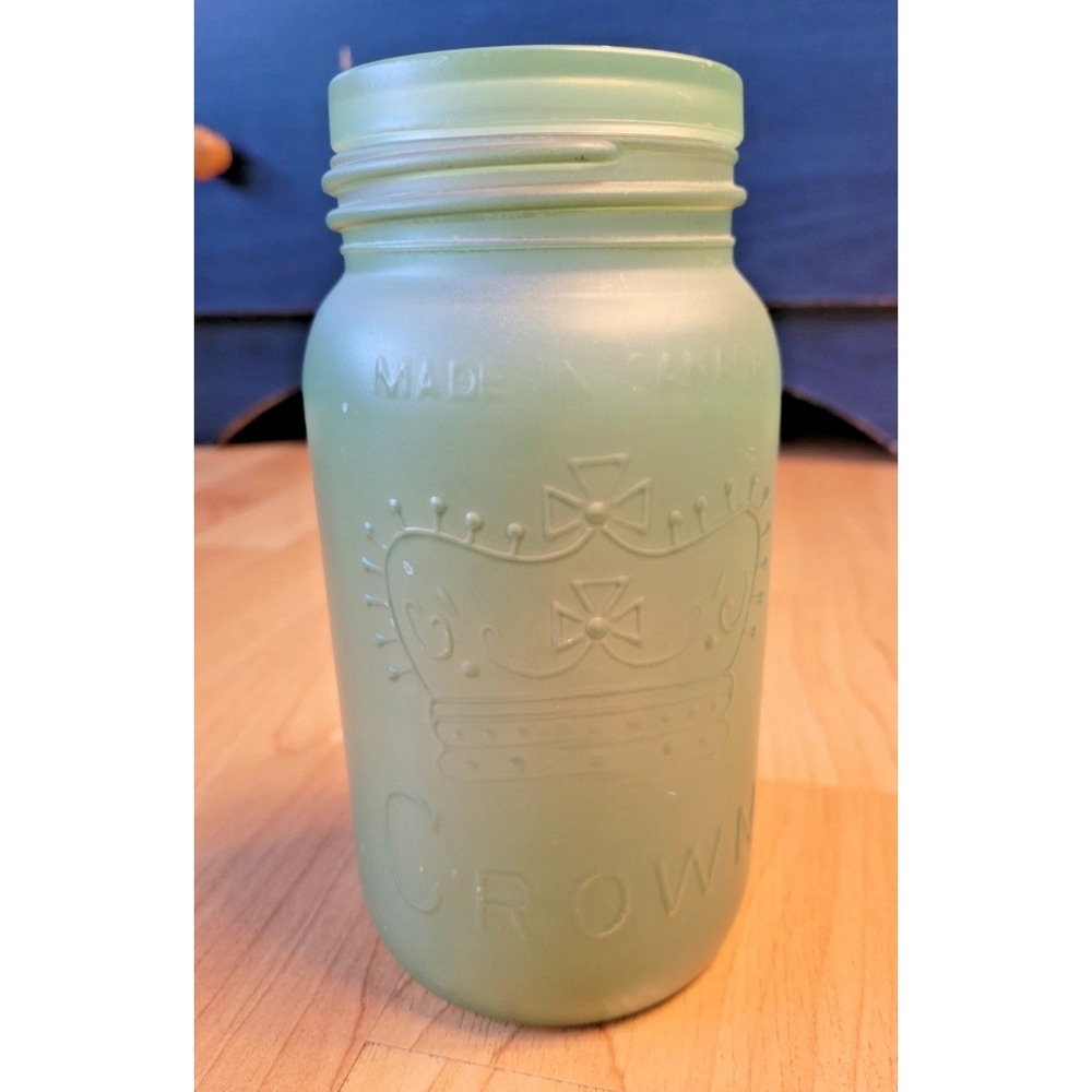 Vintage rare Crown opaque canning jar